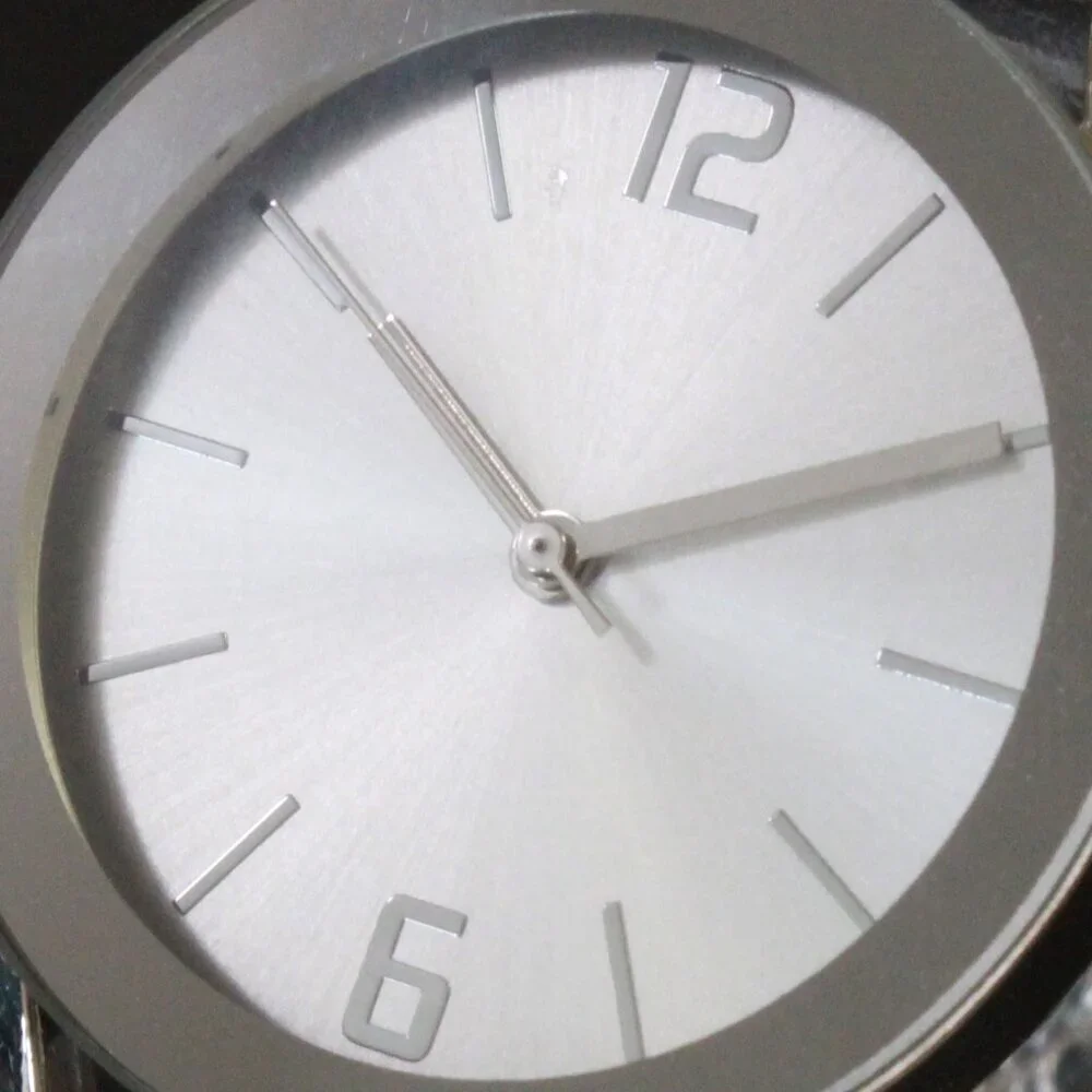 Accutime Ladies Quartz Watch Silver Tone With Wire Milanese Bracelet 34mm
